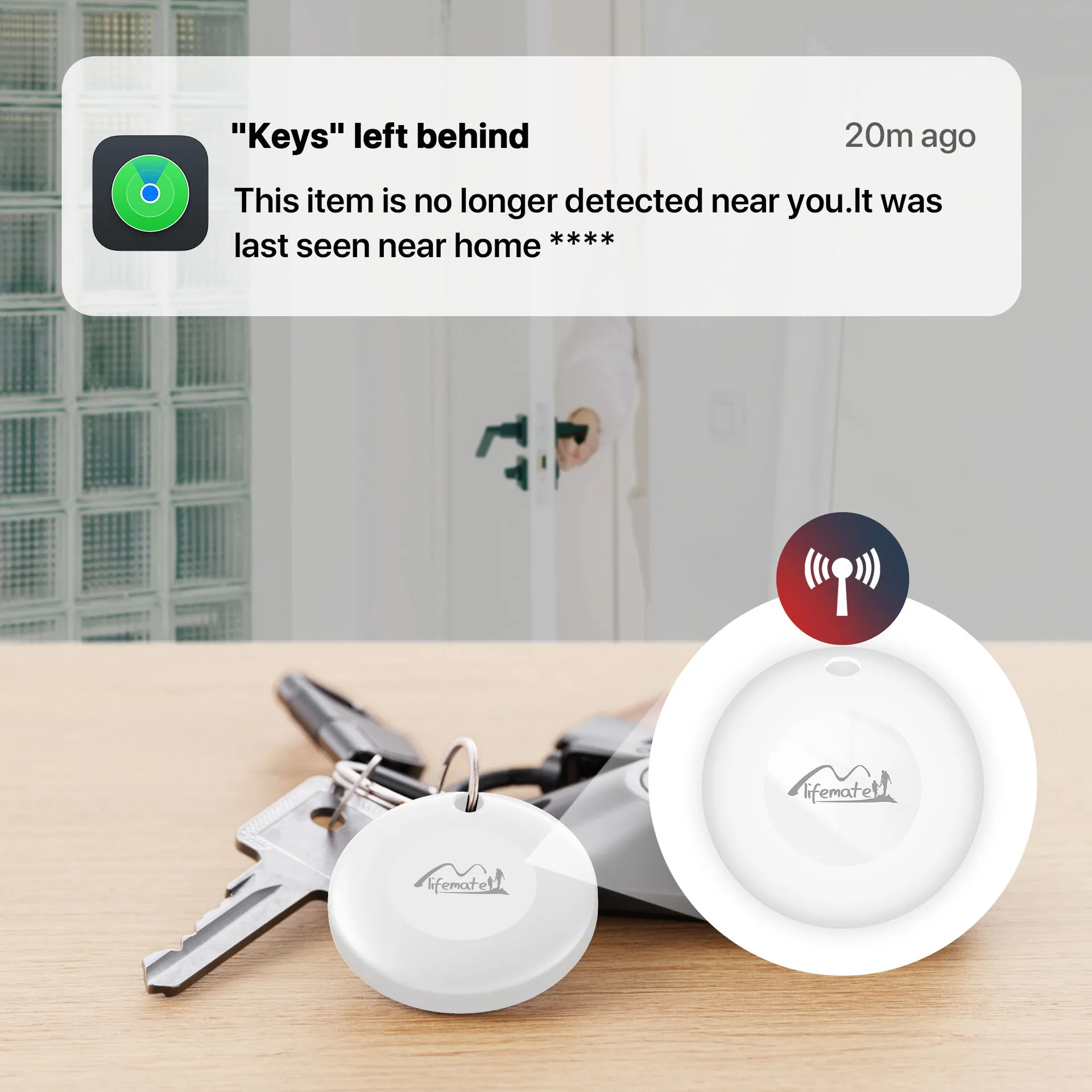 LifeTag Smart Tracker Keys Finder and Pet Locator Anti Lost Device iOS Compatible for Find My APP for iOS