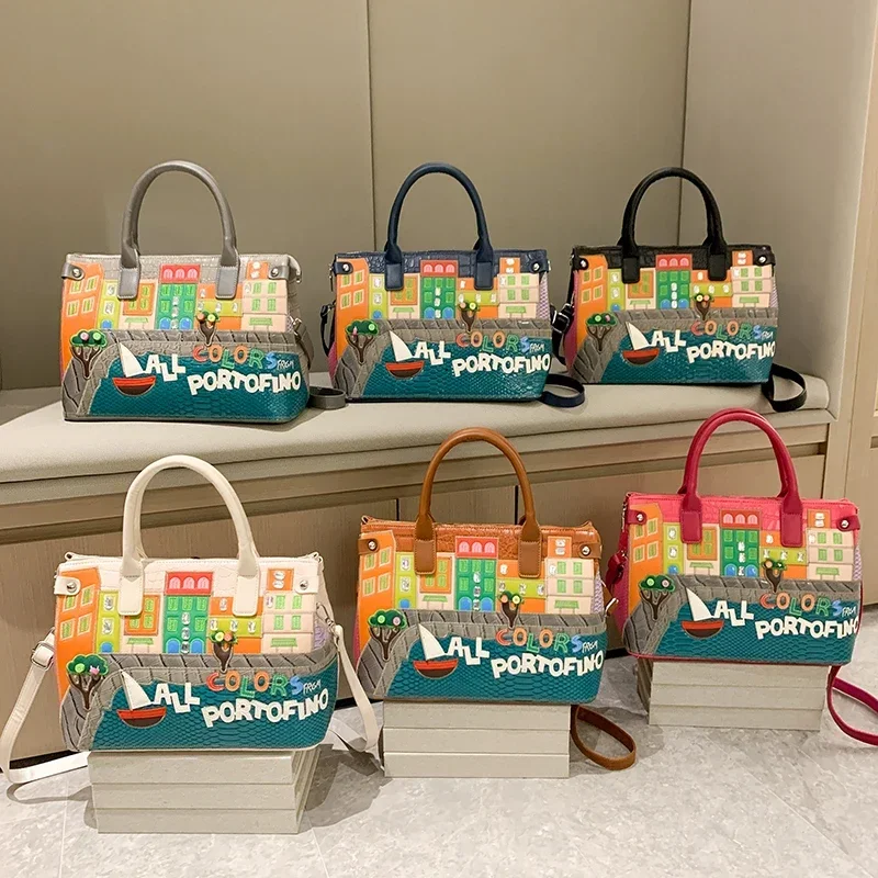 

Brand Splicing Tote Bags for Women High Quality PU Shoulder Bag Cute Purses and Handbags Designer Crossbody Bags Luxury Satchel