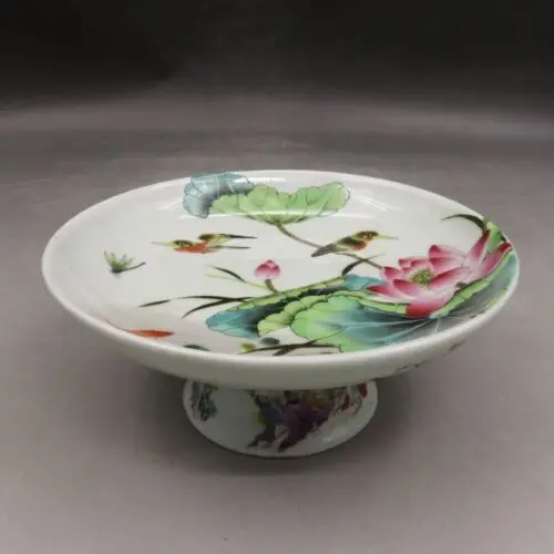 

Chinese Famille Rose Porcelain Qing Tongzhi Flowers Birds Fruit Plate 6.50 inch