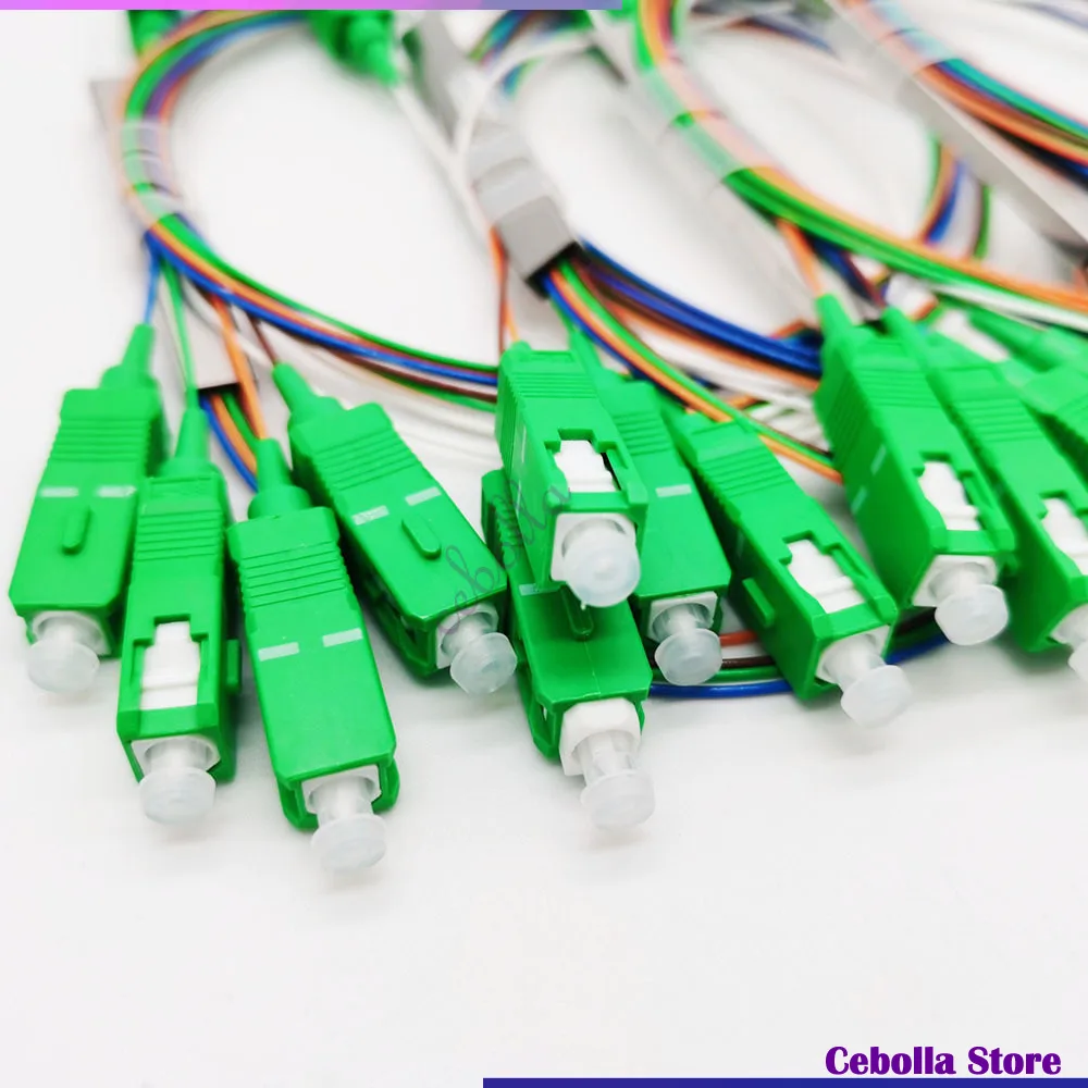

10 шт./Партия 1x2 1x4 1x8 1x16 1X32 PLC SC/APC SM 0,9 мм FTTH 1m волоконно-оптический цветной сплиттер SC APC