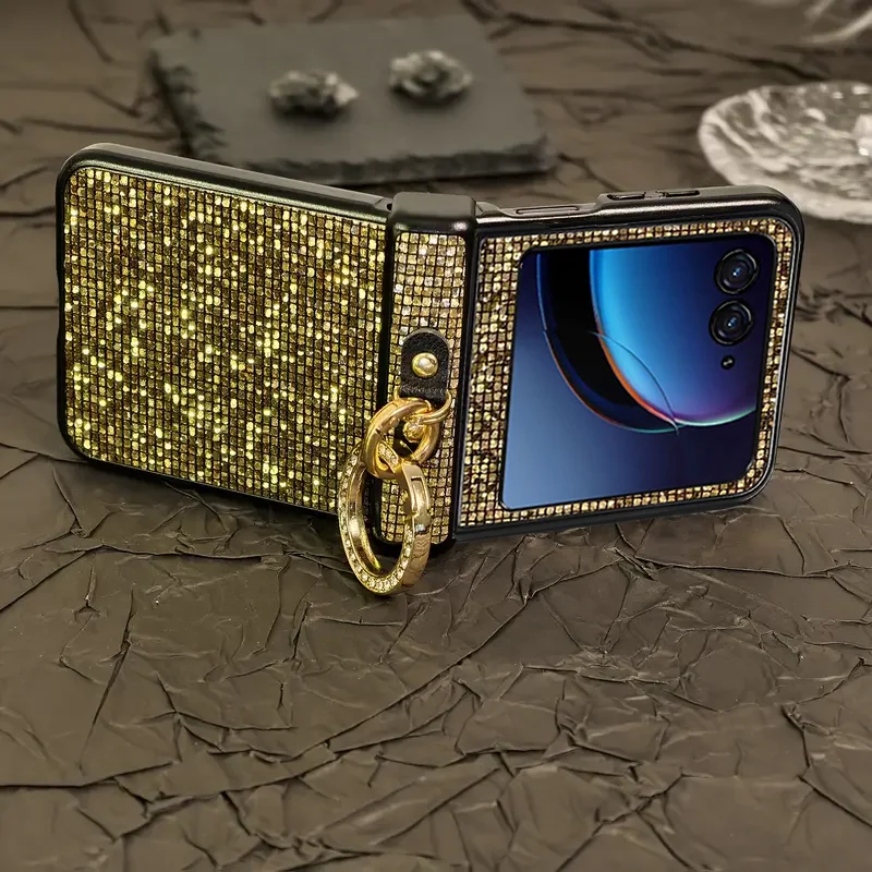 Luxurious Diamond Ring Buckle Shiny Glitter Phone Case - Shockproof Back Cover