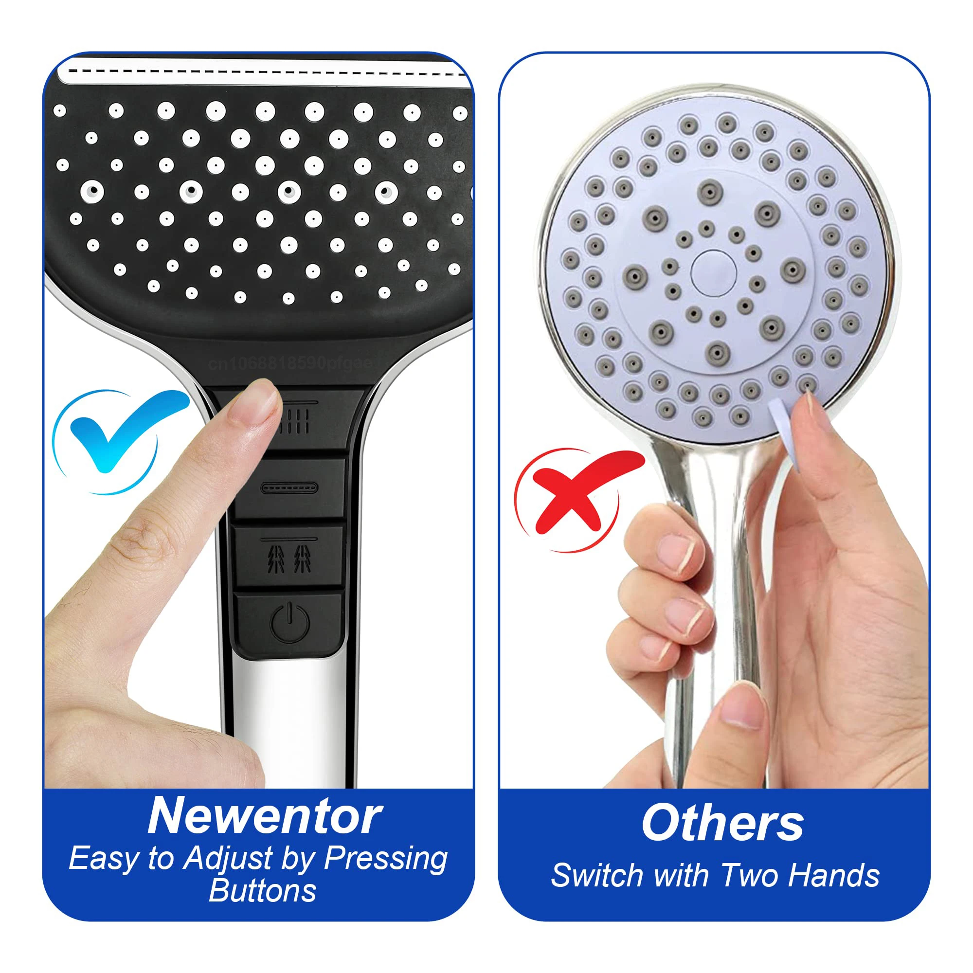 High Pressure Shower Head 7 Modes Adjustable Showerhead With Hose Saving Water One-Key Stop Spray Nozzle Bathroom Accessories 3