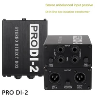 Prodi-2 Passive Stereo Direct Box Audio DI Box Direct Injection Box Low Noise Guitar Bass DI 2 Channel Audio Converter 2