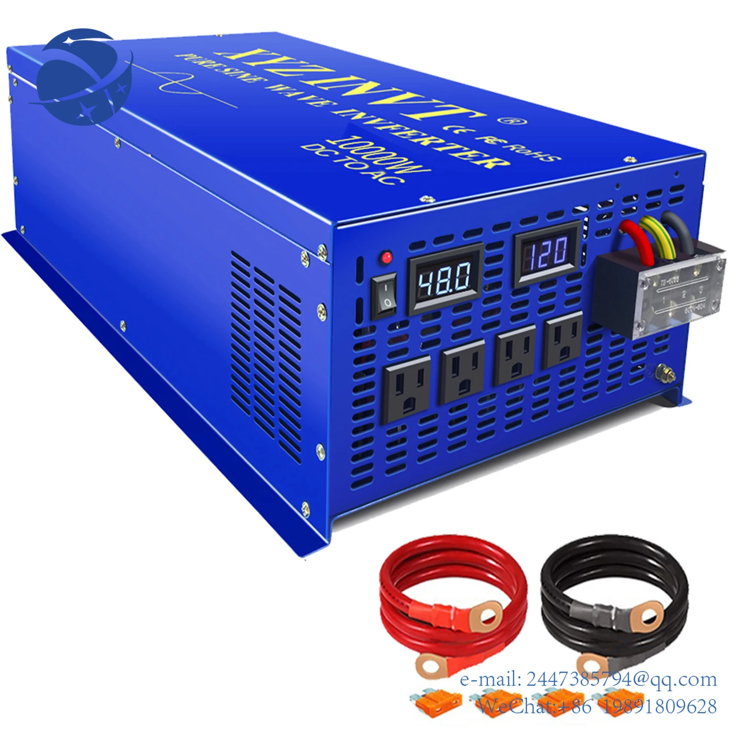 Yun YiWZRELB 48VDC to120V 230VAC 10kw Car Inverter 72V12V/24V/36V to100VInverters PureSine Wave 10000 Watt Power Inverter 10000w original nissei rs 502 watt tester 1 8 525mhz hf vhf uhf radio communication transceiver power swr meter rs502 made in taiwan