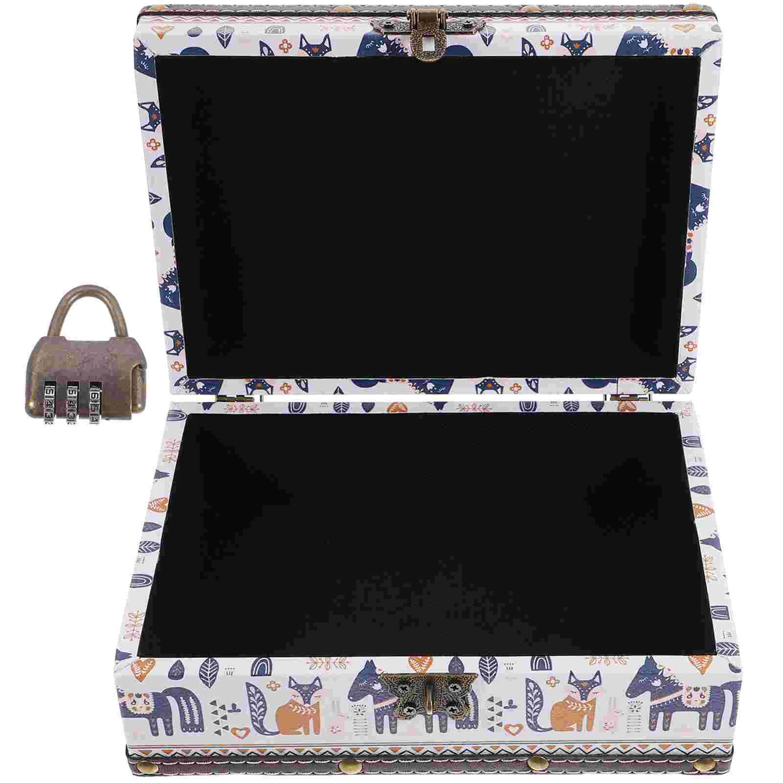 

Treasure Chest Storage Box with Lock Jewlery Zinc Alloy Jewelry Organizer Necklace