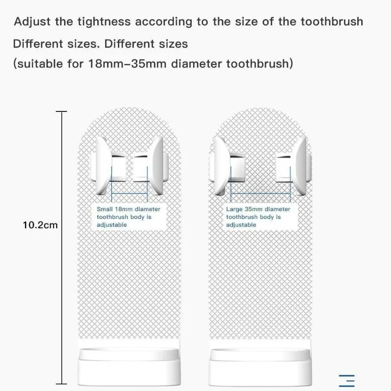 Electric Toothbrush Holder Wall Mount 2Pcs Elastic Hold Protect Toothbrush Handle