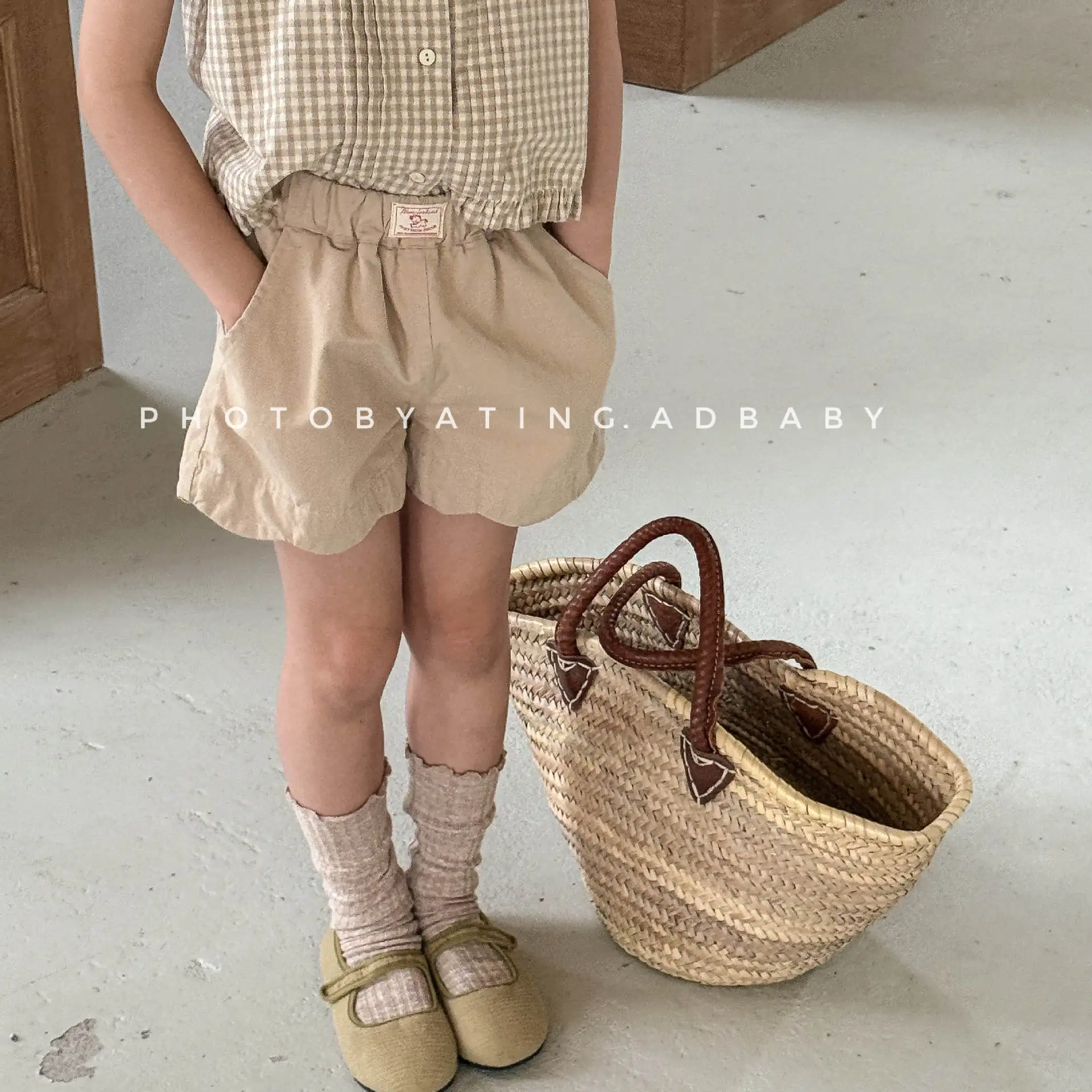 Kids Shorts Summer Korean Baby Girl's Washed Cotton Shorts 1-7Year Casual Pants 6051