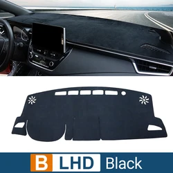 Hybrid Car Dashboard Sun Shade Cover - Non - slip Instrument Desk Accessories (B Black LHD)