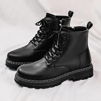 Men's high top denim boots, casual sports shoes, trendy and fashionable men's boots