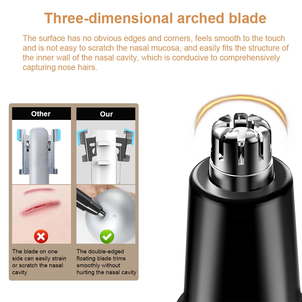 Nose Hair Trimmer Rechargeable Trimmer for Men Nose Hair Removal Painless Nose Trimmer for Ears Electric Nose Hair Clipper