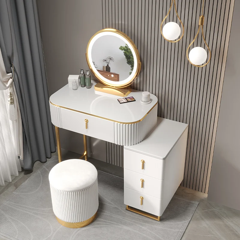 Cassetti Di Lusso Specchiera Specchio Storage Organizer Luci Da Comodino Toletta Vanity Tavolo Da Rucco Mobili Per Camera Da Letto