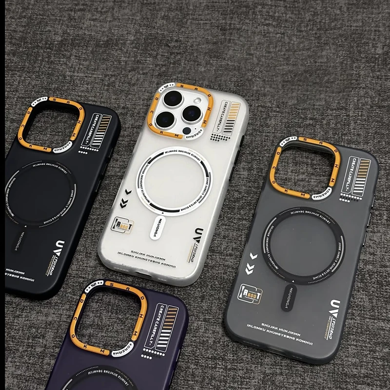 Matte Magnetic Phone Case with Frosted Back and Metal Lens Frame