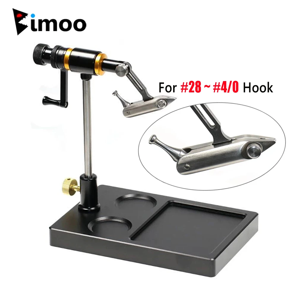Bimoo 360° Rotation Hardened Steel Jaws Fly Tying Vise W/ Heavy Pedestal Base Jig Lure Making