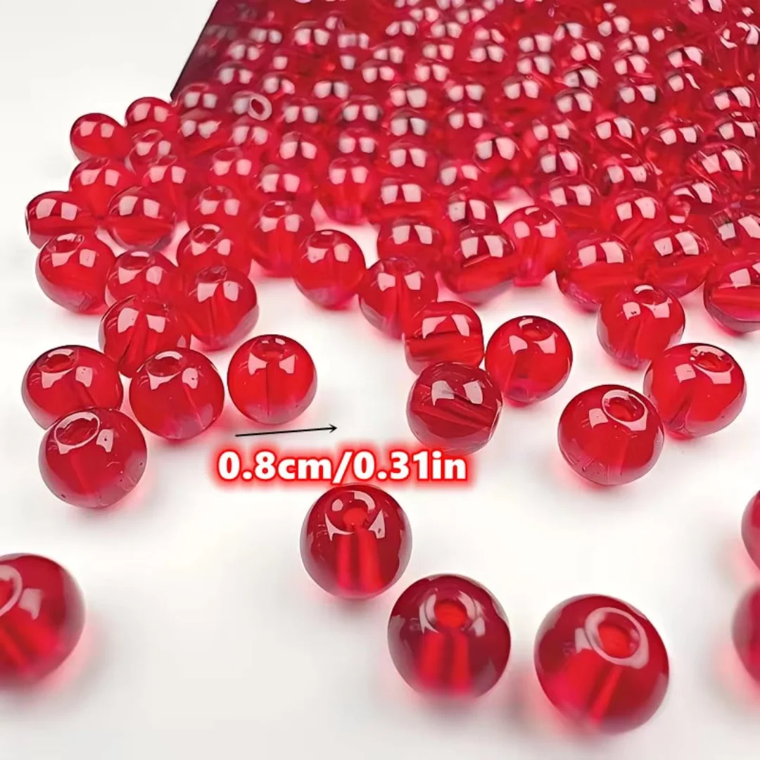 Vibrant Red and White Jelly Color Acrylic Beads for DIY and Festive Decorations