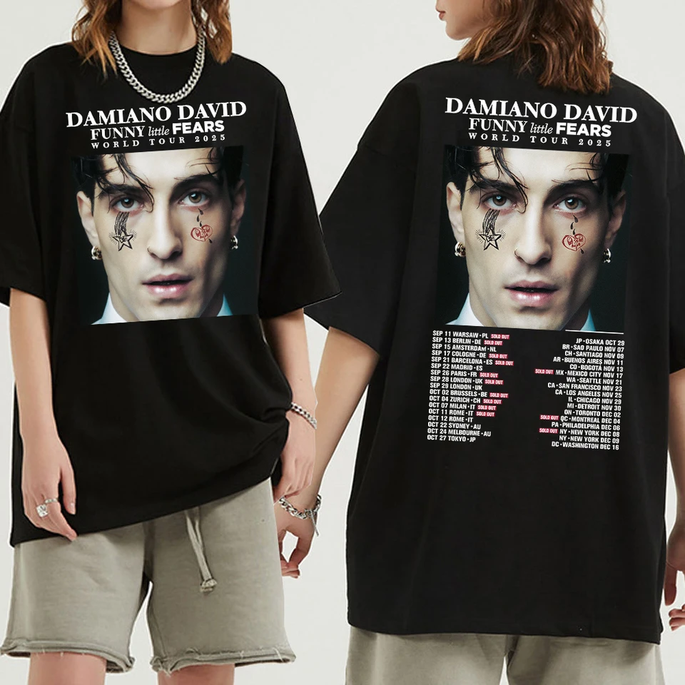 Damiano David Funny Little Fears World Tour 2025 T Shirt Hot