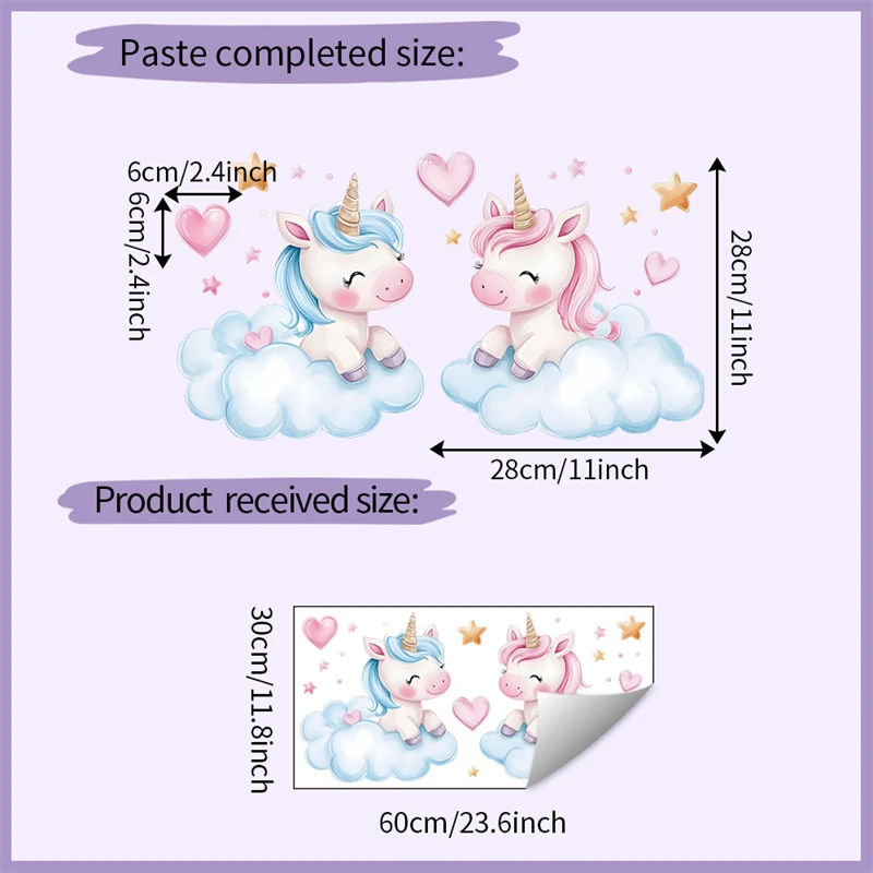 Unicorn Decorative Vinyl Child Wall Stickers for Kids Room Baby Boy Girl Room Decoration Bedroom Accessories Wall Art Decor wall stickers,luminous wall stickers,vinyl decal stickers