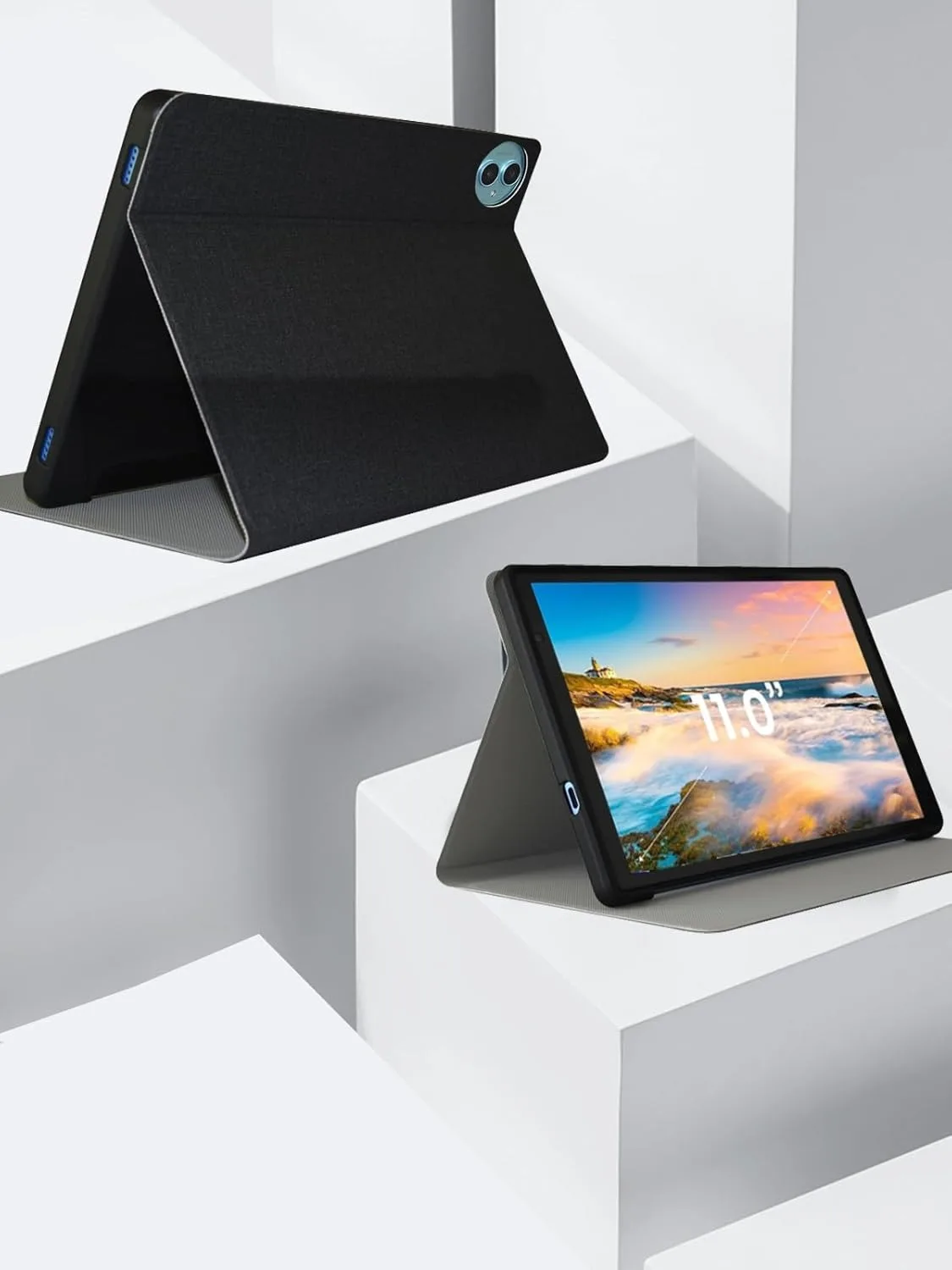 Ultra Slim Flip Stand Tablet Case with Full-Body Coverage and Soft TPU Back
