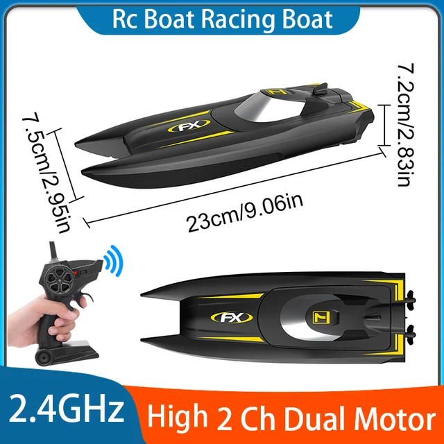 H118 RC 2.4G Boat Radio Racing Boat High Speed Speedboat 2 Ch Dual Motor Remote Control Ship aquatic game children Toy Boys gift 1