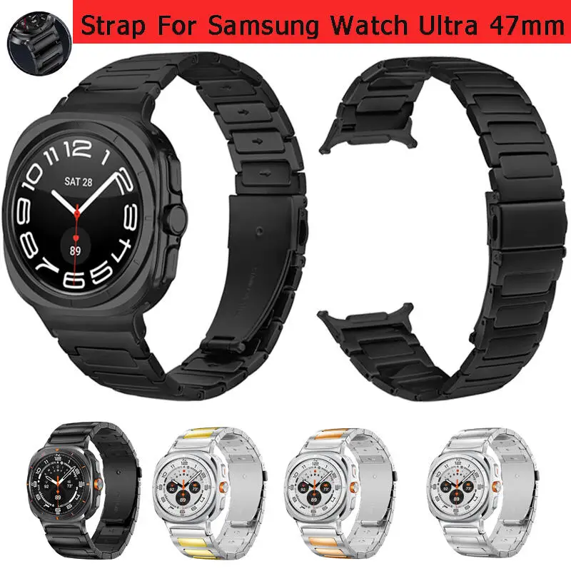 Edelstahlarmband für Samsung Galaxy Watch Ultra 47 mm, keine Lücken, Ersatzarmband für Samsung Galaxy Watch 7 Ultra 47 mm – Detail 1