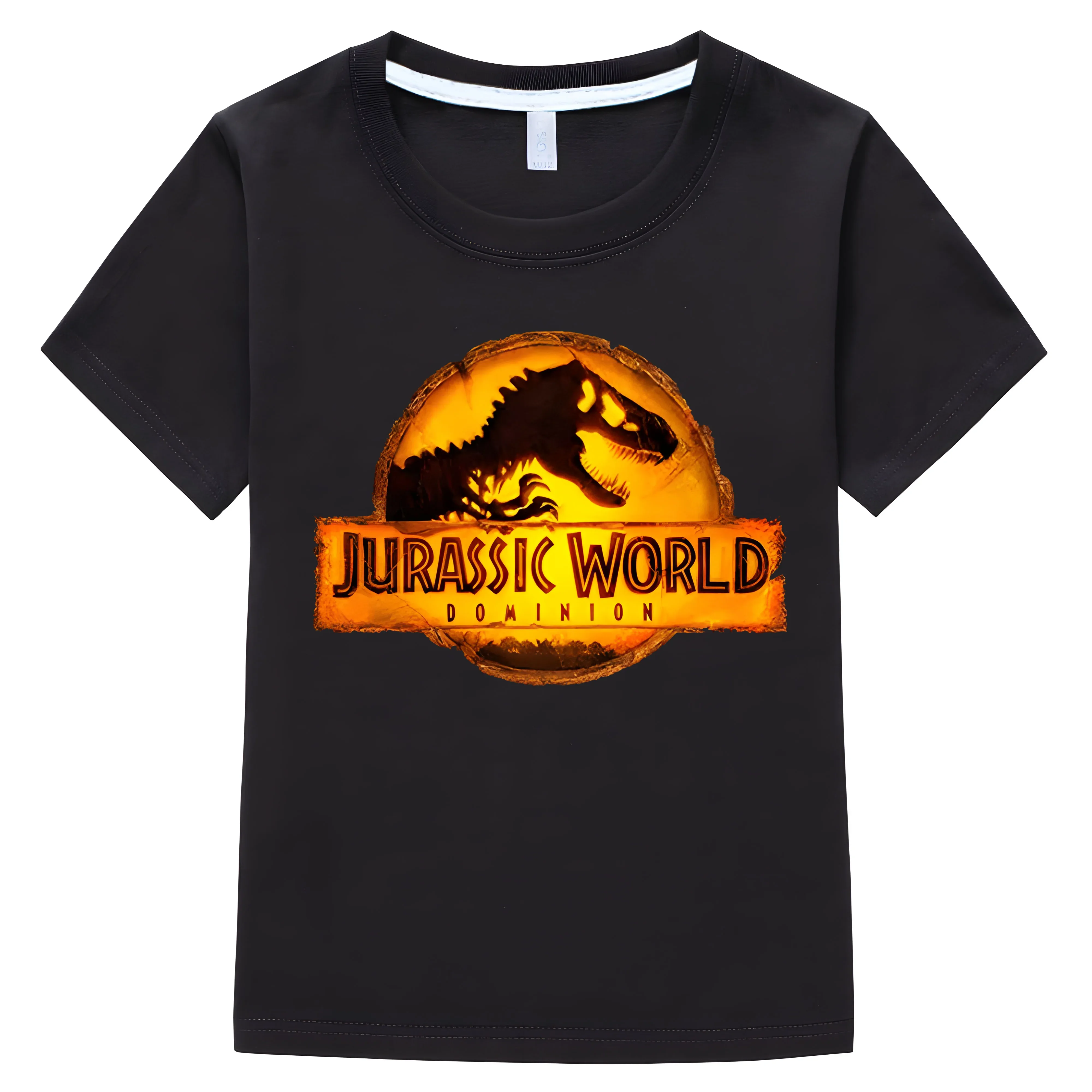 Summer 100% Cotton Children Short Sleeves T-shirt Jurassic World Dominion Boy Girls T Shirt Casual Kids baby Clothing 4