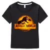 Summer 100% Cotton Children Short Sleeves T-shirt Jurassic World Dominion Boy Girls T Shirt Casual Kids baby Clothing 4