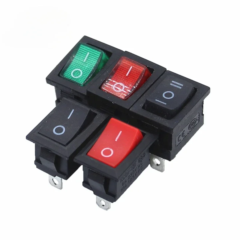 

10pcs KCD1 Rocker Switch Power Switch ON-OFF 2 Position ON-OFF-ON 3 Position 3Pin 6Pins 6A 250VAC/ 10A 125VAC