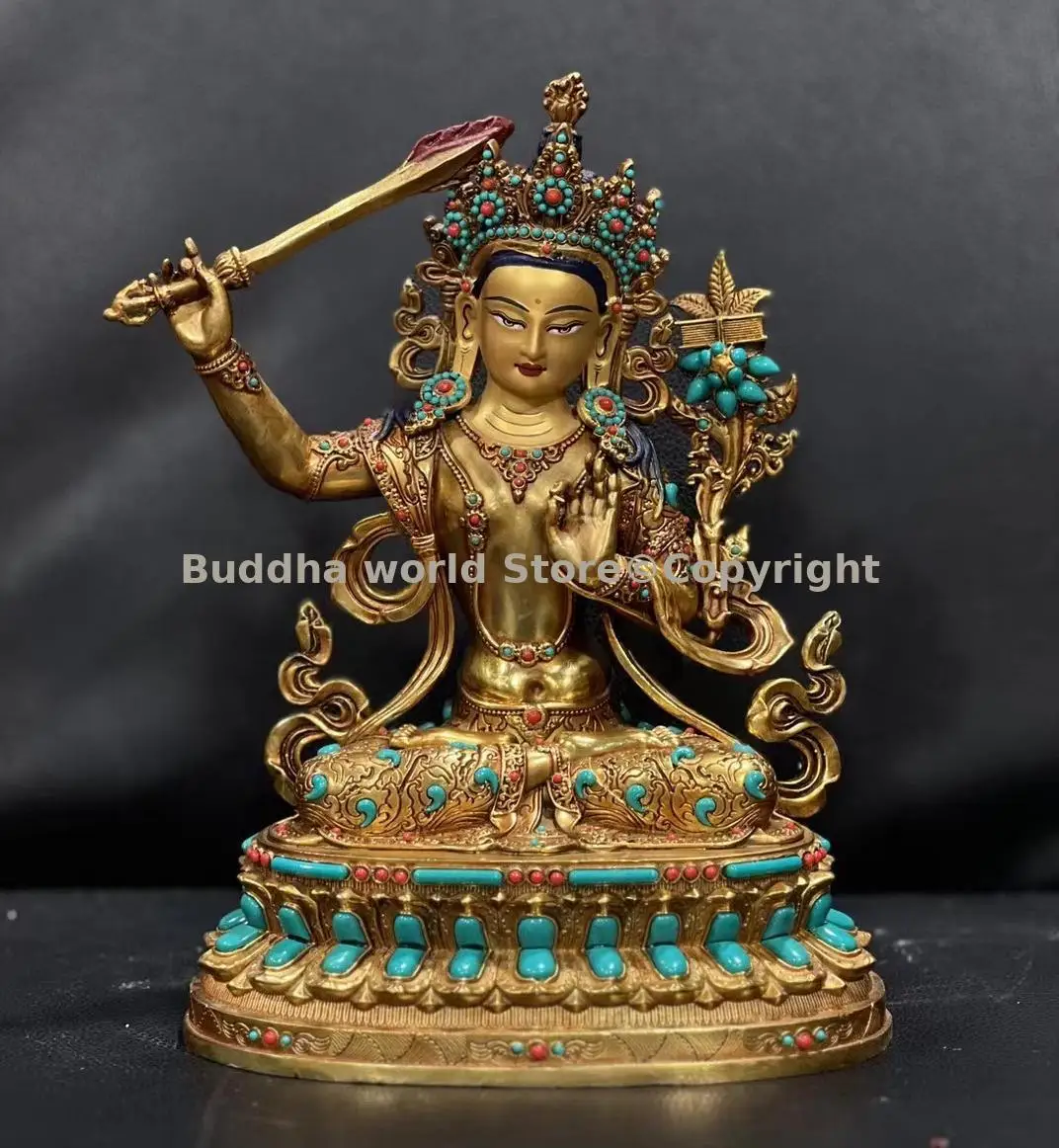 Exquisite Gemstone Buddha statue Shakyamuni Guru Rinpoche Manjusri Goddess Effective protection Wholesale Buddhist supplies 4
