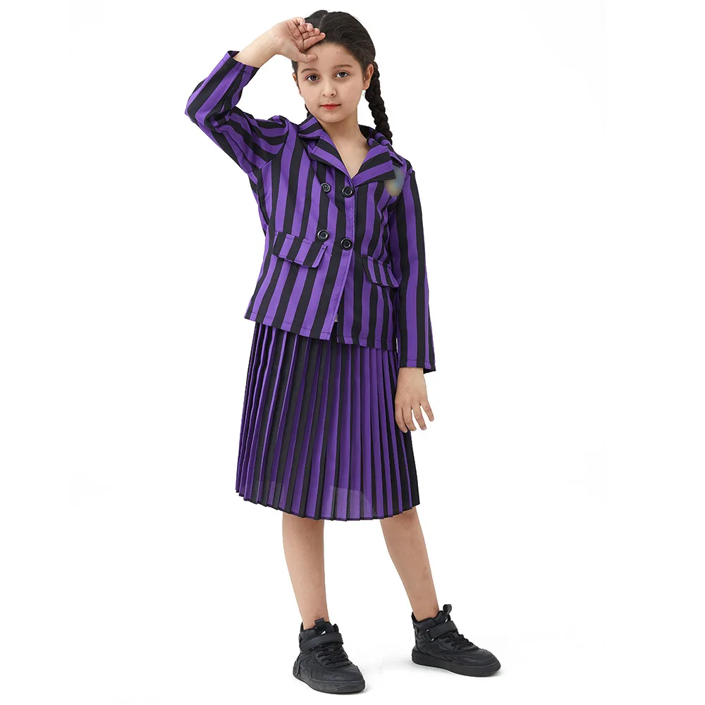 Wednesday Addams Wednesday Cosplay Costume School Uniform Outfits Halloween  Carnival Party Suit For Adult Kids - AliExpress