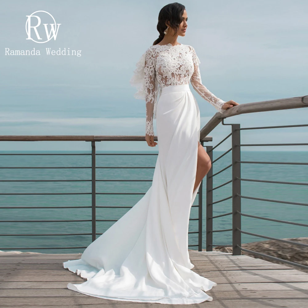 

Ramanda Simple Sleeveless V-Neck Lace Appliques Wedding Dress For Women 2023 Backless Tulle Spaghetti Straps Robe De Mariée