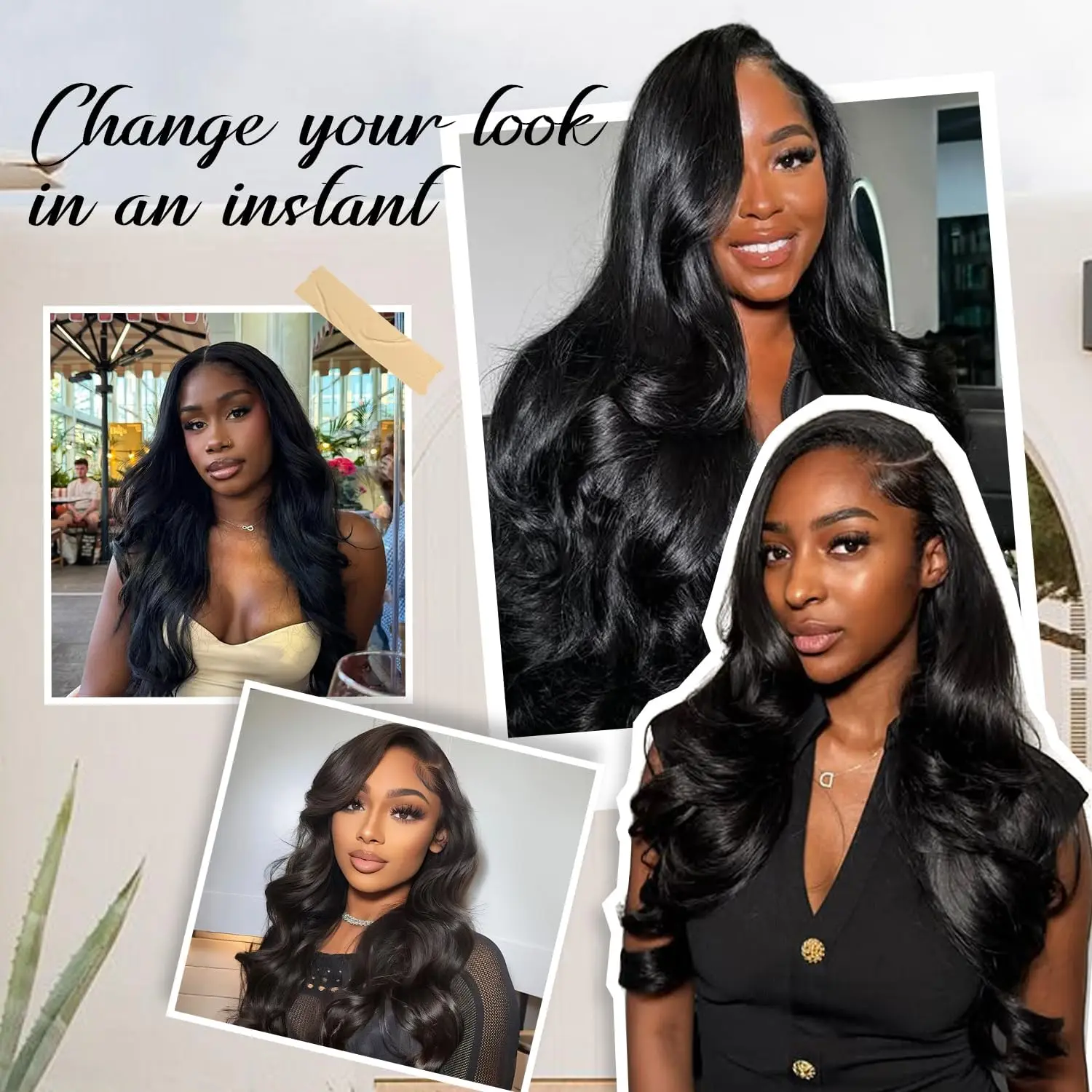 30 Inch Hedy Wear and Go Glueless Wigs Human Hair Pre Plucked Pre Cut HD Lace No Glue Body Wave Lace Front Wigs for Black Women