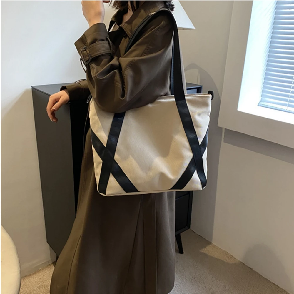 

Luxury Female Canvas Korean Fabric Soft Slouchy Shoulder Bag Unisex Multifunction Phone Pack School Laptop Pouch Messenger Bag