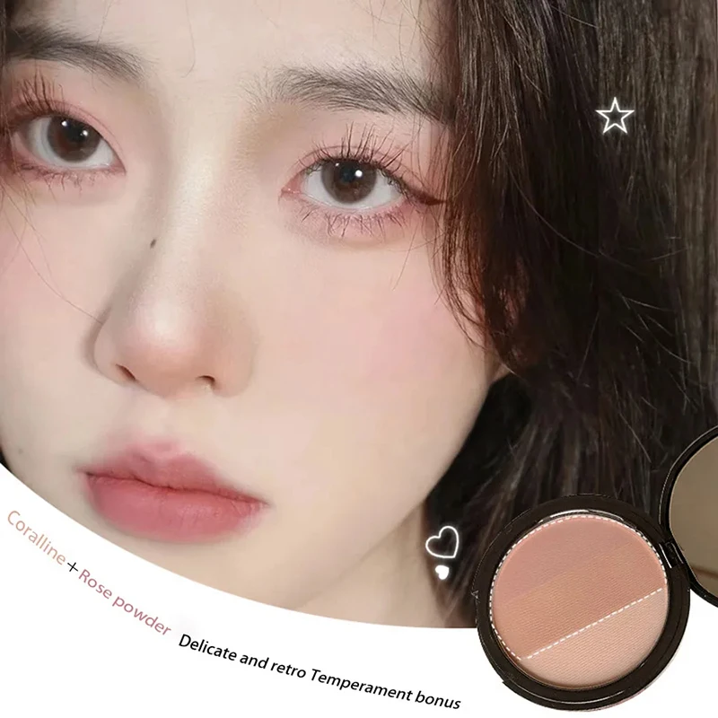 Three-color Blush Palette Delicate Long-lasting Waterproof Non-fading Eyeshadow Blush Integration Tray 6