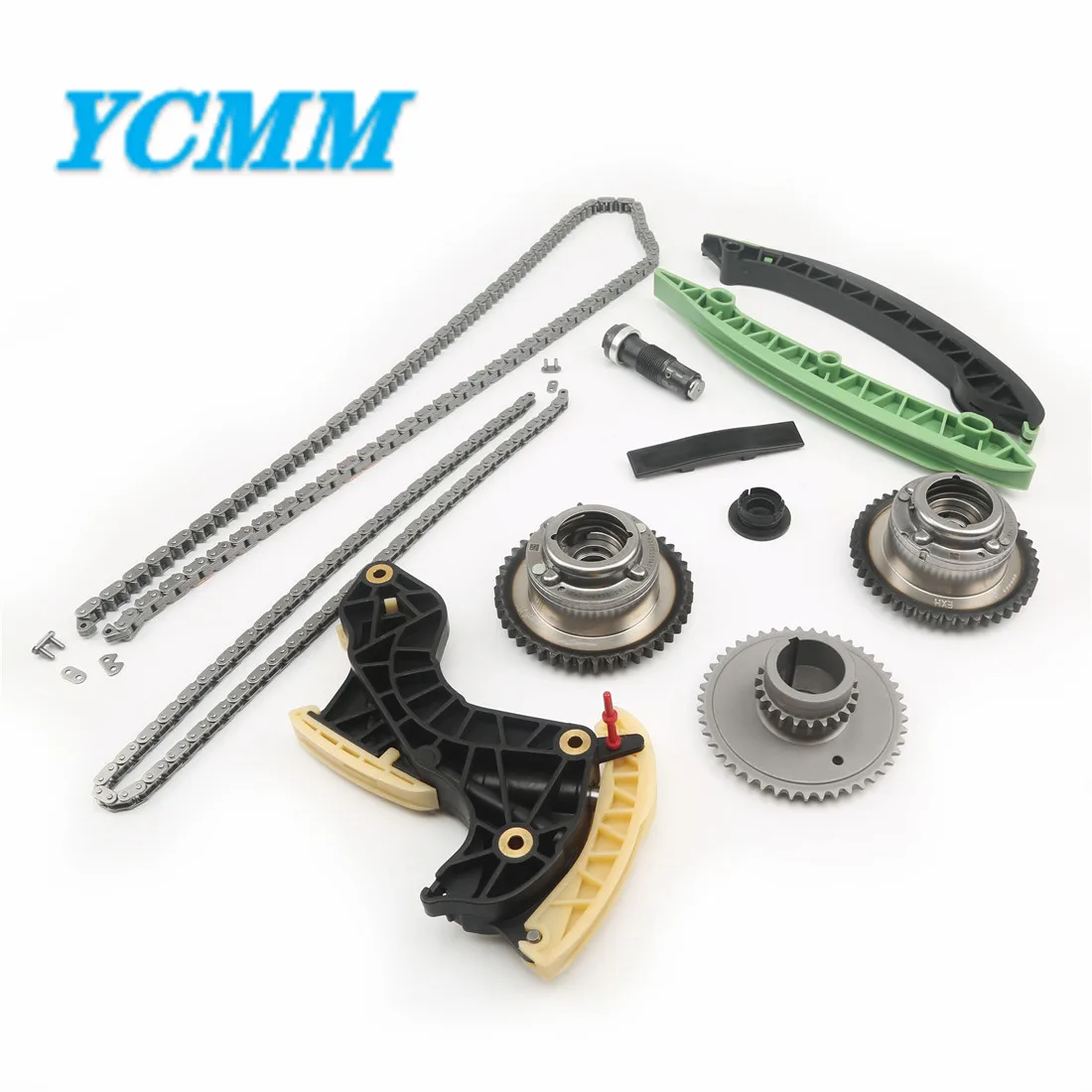 

Engine Timing Chain Tensioner Kit + Intake&Exhaust Camshaft Adjuster M271 1.8T For Benz S204 C200 W212 C207 E200 E260 SLK200