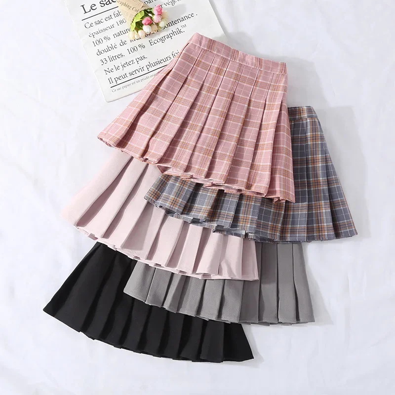 

Girls Skirts Autumn Vintage Pleated Plaid Skirts School Teens Girl Spring Kids Skirt Children Clothing 3 4 6 8 10 12 13 14 Years