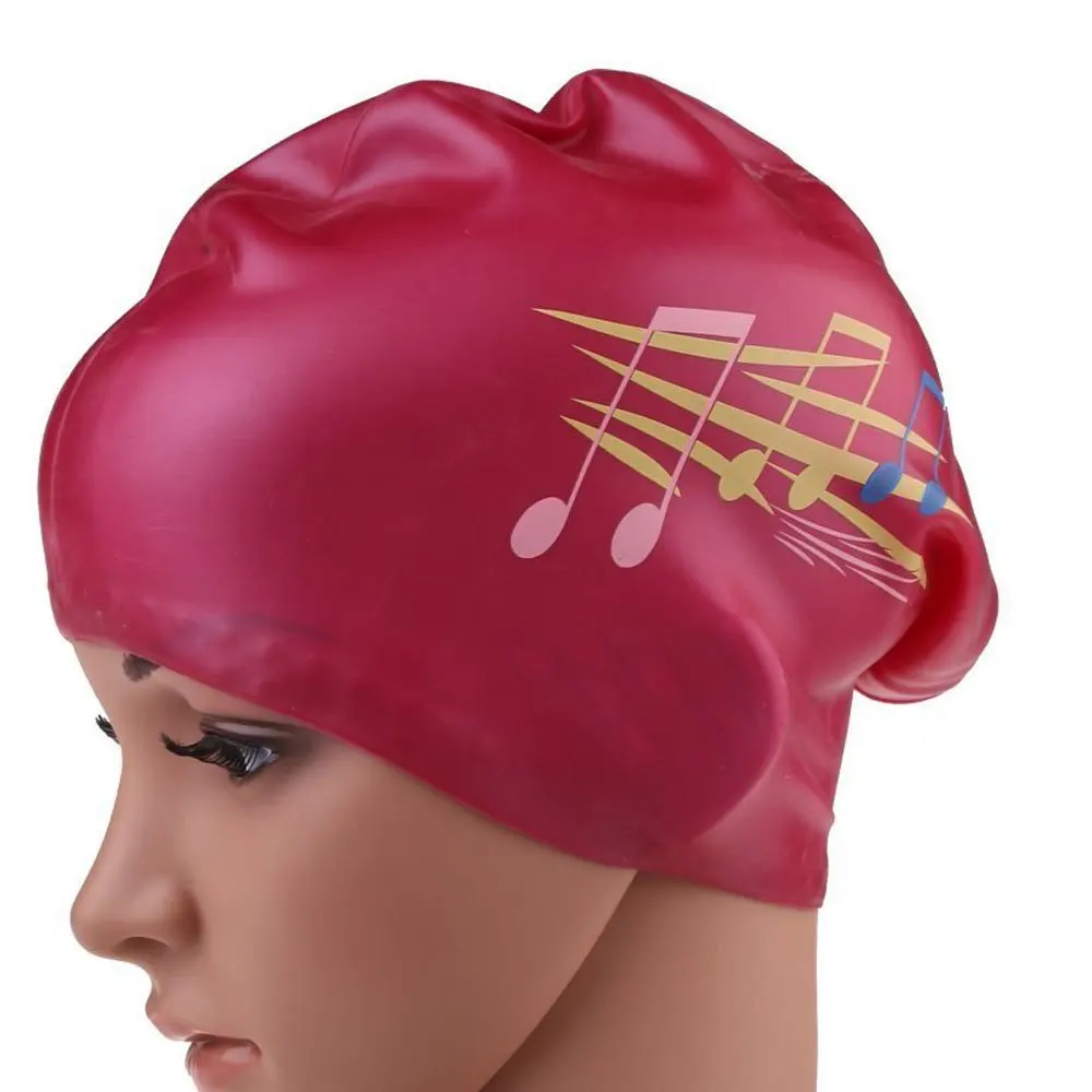 New Women Large Silicon Waterproof Adult Printed Swimming Caps Swim Pool Hat Long Hair Ear Protect Flexible Gorras Elastic 2021