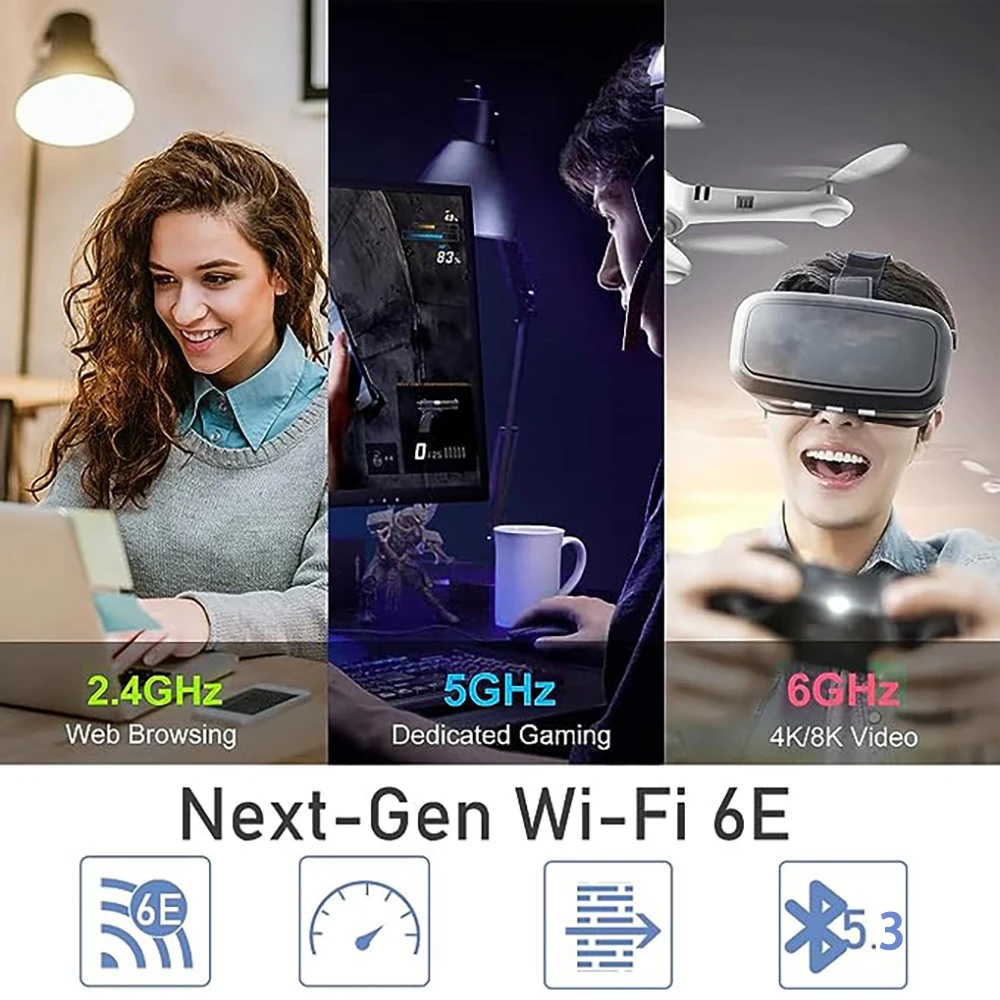 Adaptador Wi-fi sem Fio Fenvi para Desktop Placa de Rede Dissipador de Calor Antena de Alto Ganho Bluetooth 5.3 802.11ax 6e Ax210 Axe3000pro - Imagem 4