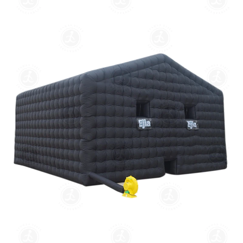 20ft-6m Large Black Nightclub Tent Inflatable Party Tent Inflatable Disco Nightclub Tent Mobile Night Club Tent For Event Rental 4