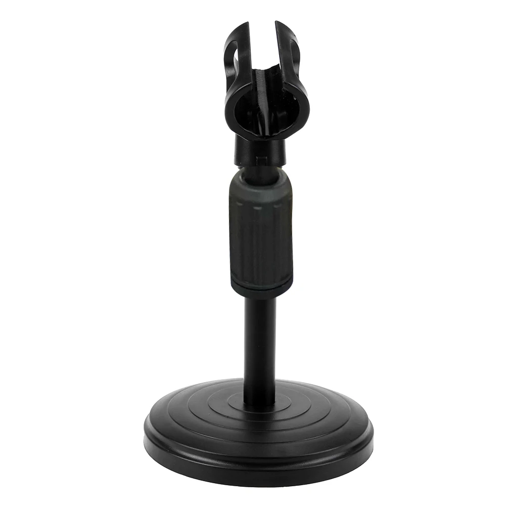 Universal Microphone Clip Stand Holder Foldable Desk Table Handheld Wireless/Wire Mic Tripod Adjustable Holder Plastic Base