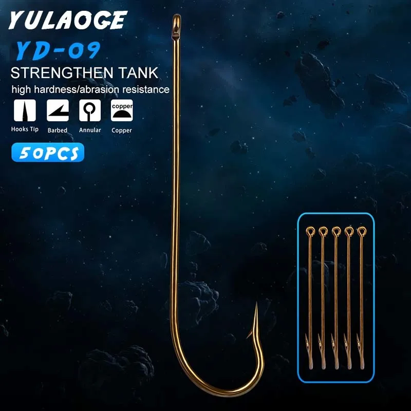 Fish Hook 50PCS Small Fish Hook Metal Long Handle Thorn Carbon Steel Hook