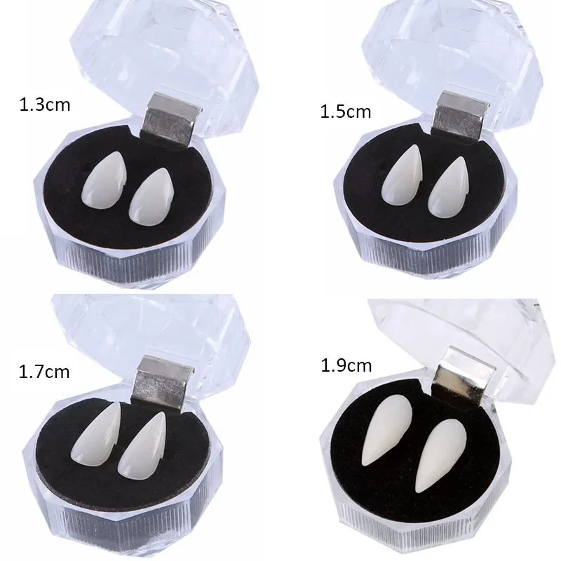 Vampire Fangs False Teeth with Adhesive for Halloween Costumes and Party Decor