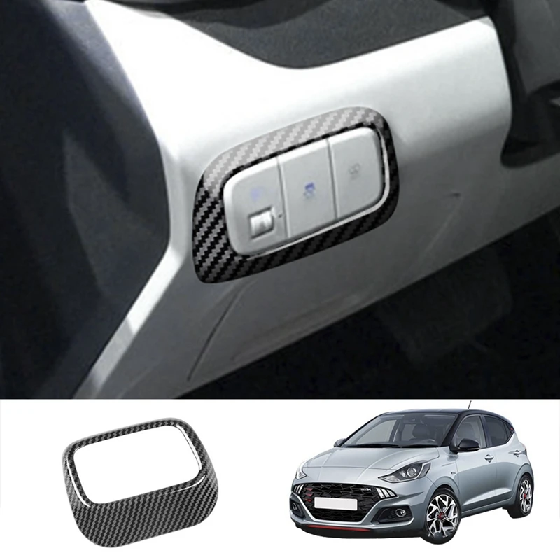 Car Interior Carbon Fiber Headlight Adjustment Switch Decoration Cover