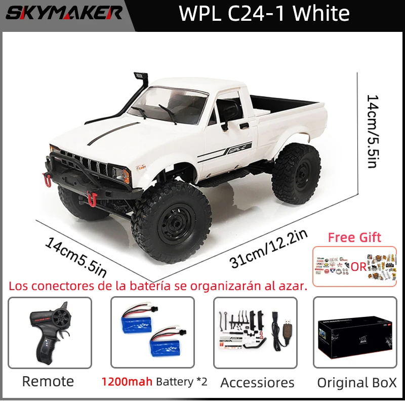WPL フルスケール RCカー1:16 4WDwhiteクローラー LEDライト Rc Car Large|wpl C24 1:16 4wd Rc Rock Crawler - Led Light