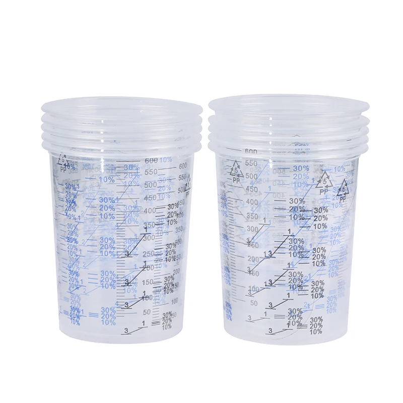 10pcs Plastic Paint Mixing Cup 600ml Mixing Pot Paint Calibration Cup For Precise Of And Liquid High Quality