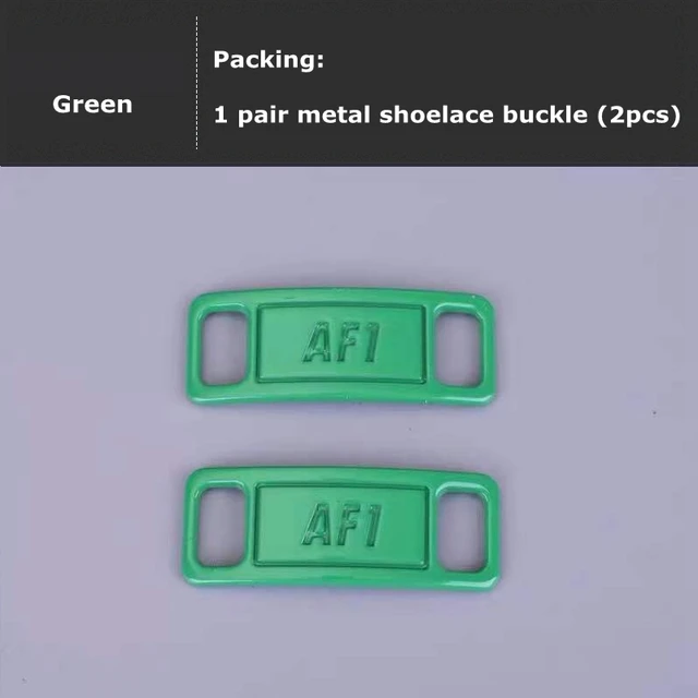 2pcs/pair AF1 Shoelaces buckle Shoelace Buckle Metal Shoelaces Accessories Metal Lace Lock DIY Sneaker Kits Metal Lace Buckle green