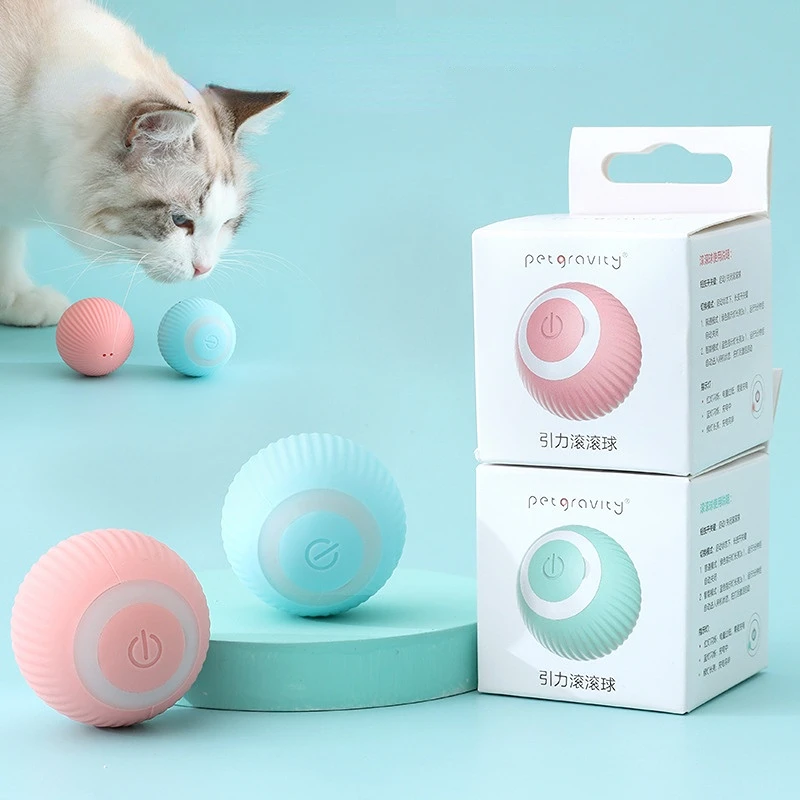 Cat Interactive Ball Smart Cat Toys Electronic Interactive Cat Toy Indoor Automatic Rolling Magic Ball Cat Game Accessories