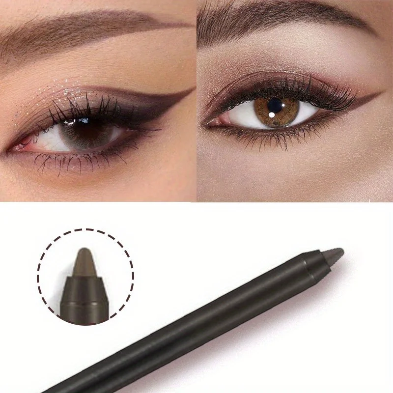Black Brown Waterproof Eyeliner Pencil Long Lasting Easy To Wear Eye Liner Gel Matte Quick Drying Eyeliner Pen Makeup Cosmetic 5