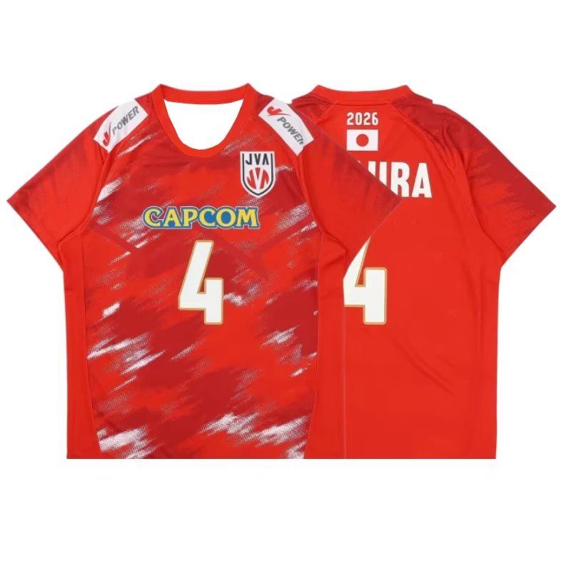 Neues japanisches Volleyball-Trikot Nr. 12 mit Aufdruck, kurzärmeliges, schnell trocknendes Sport-T-Shirt, für Volleyball-Fans, Sport, Training, Freizeit, Street-Top
