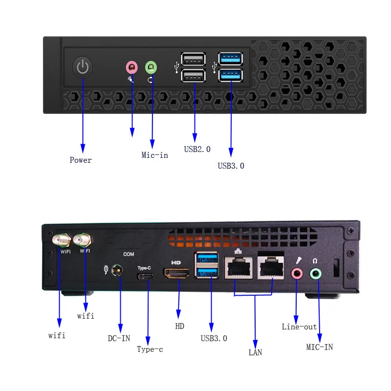 Gaming Core I9-9880H I7  With Dual Lan  Mini Pc Win10 Sata M2 Nvme Minipc 4k Display Product desktop computer