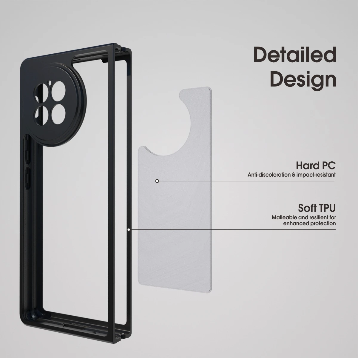 Frosted Transparent Shockproof TPU Case with Hinge Protection and Anti-Scratch Features