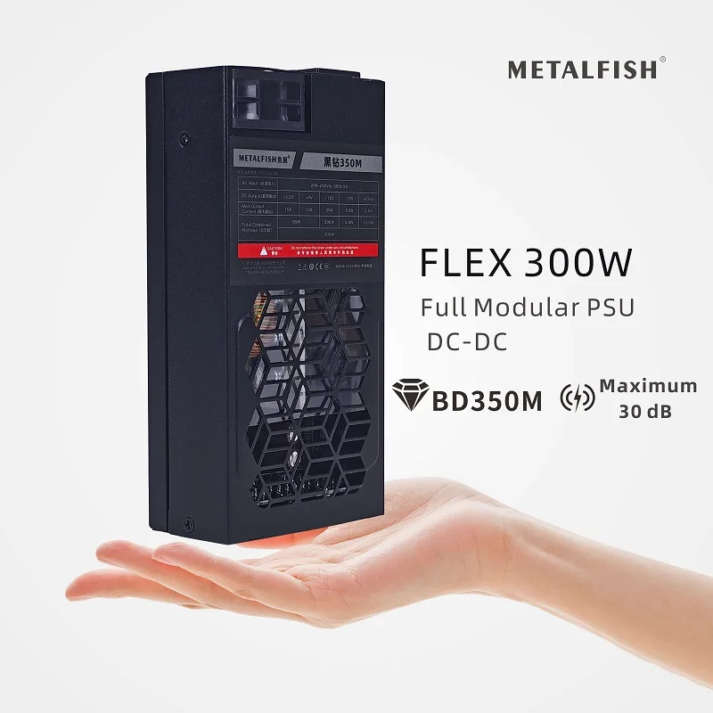 METALFISH Flex 300W แหล่งจ่ายไฟแบบโมดูลาร์เต็มรูปแบบ Flex-ATX 1U PSU สำหรับ ITX มินิพีซี POS NAS GPU Dock 220-240V 1